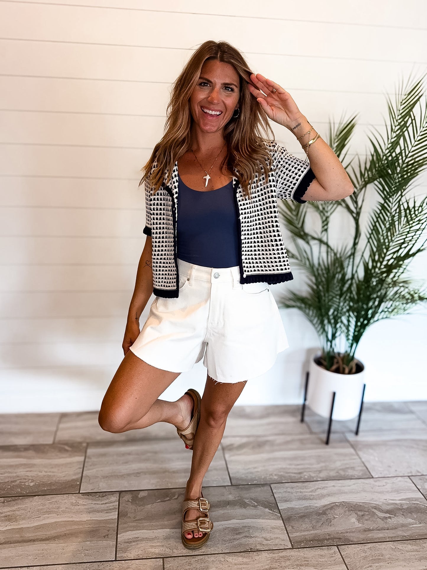 White Flutter Flare Denim Shorts