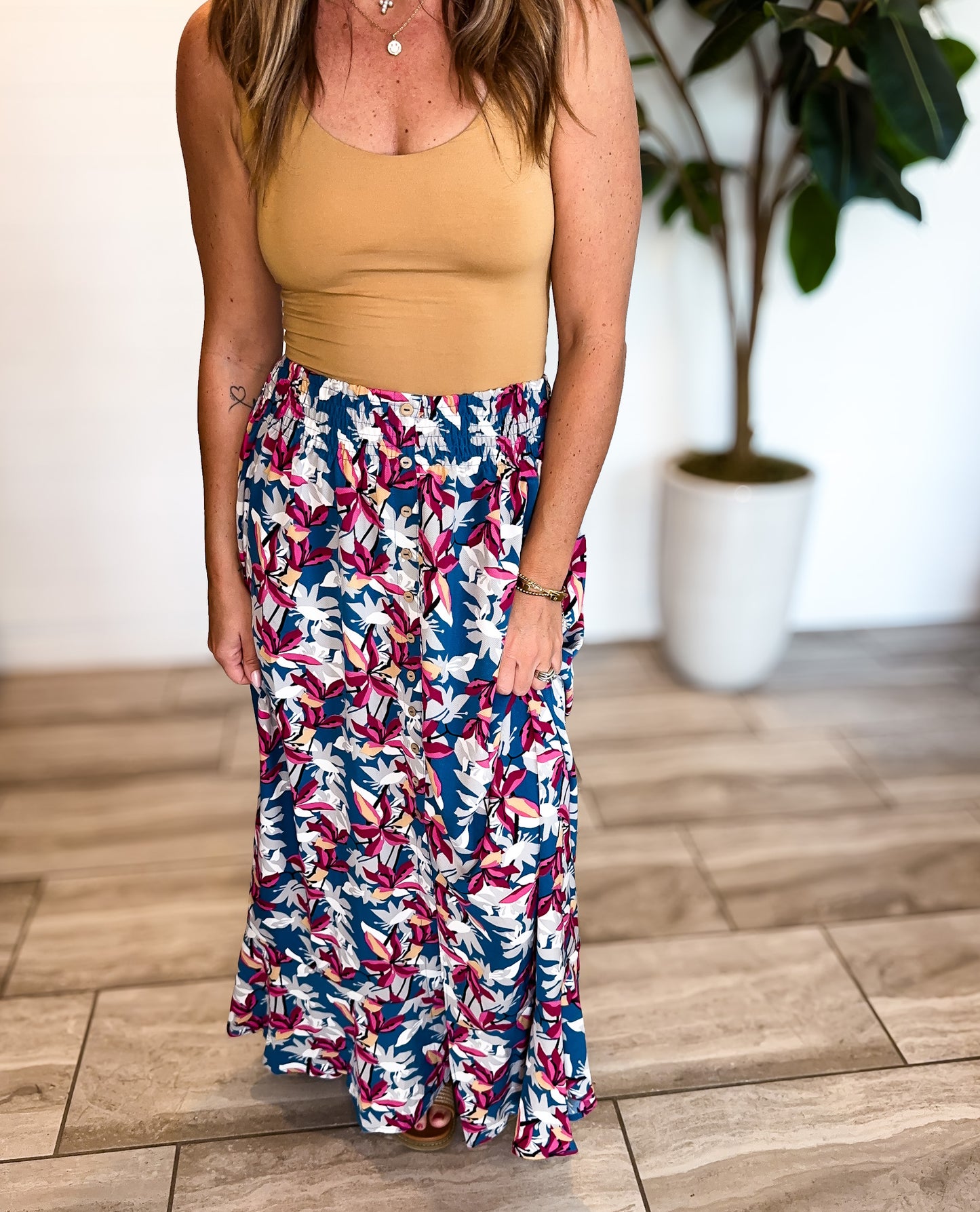 Floral Printed Maxi Skirt