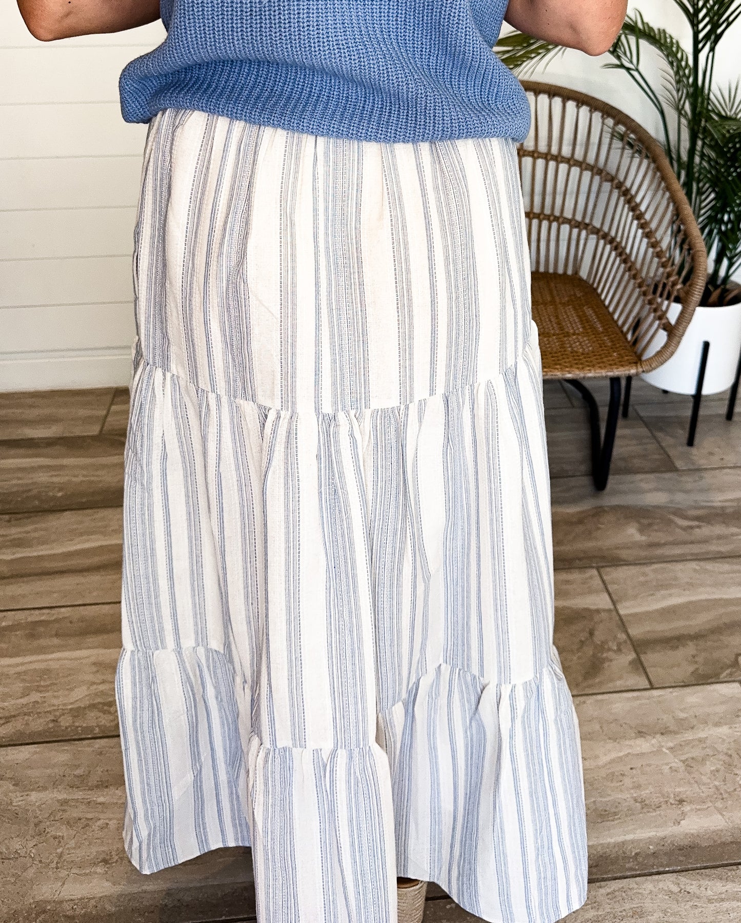 Striped Tiered Maxi w/Pockets