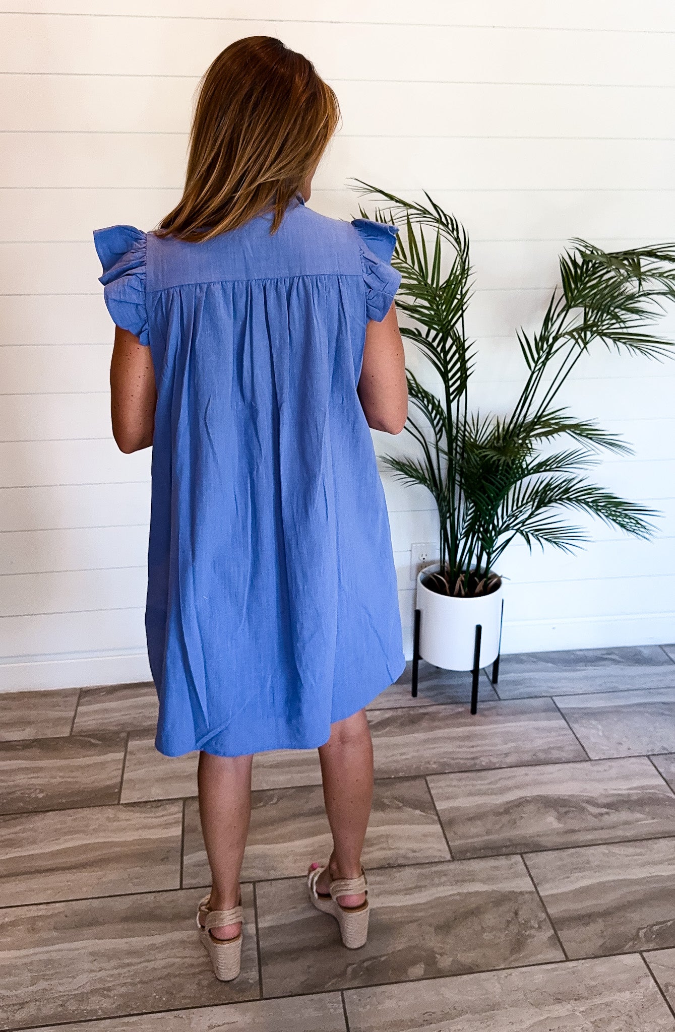 Ruffle Sleeve Babydoll Mini Dress