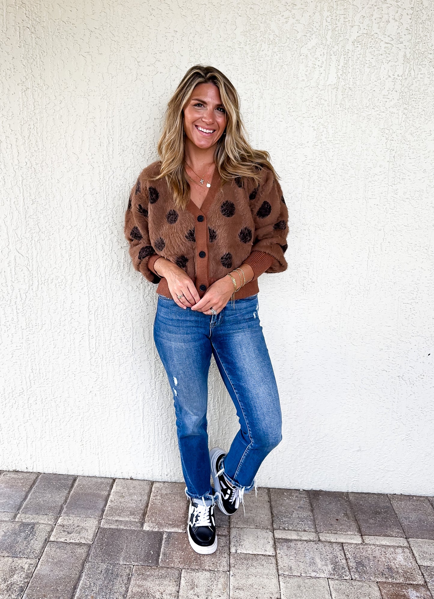 Polka-dot Mohair Cardigan
