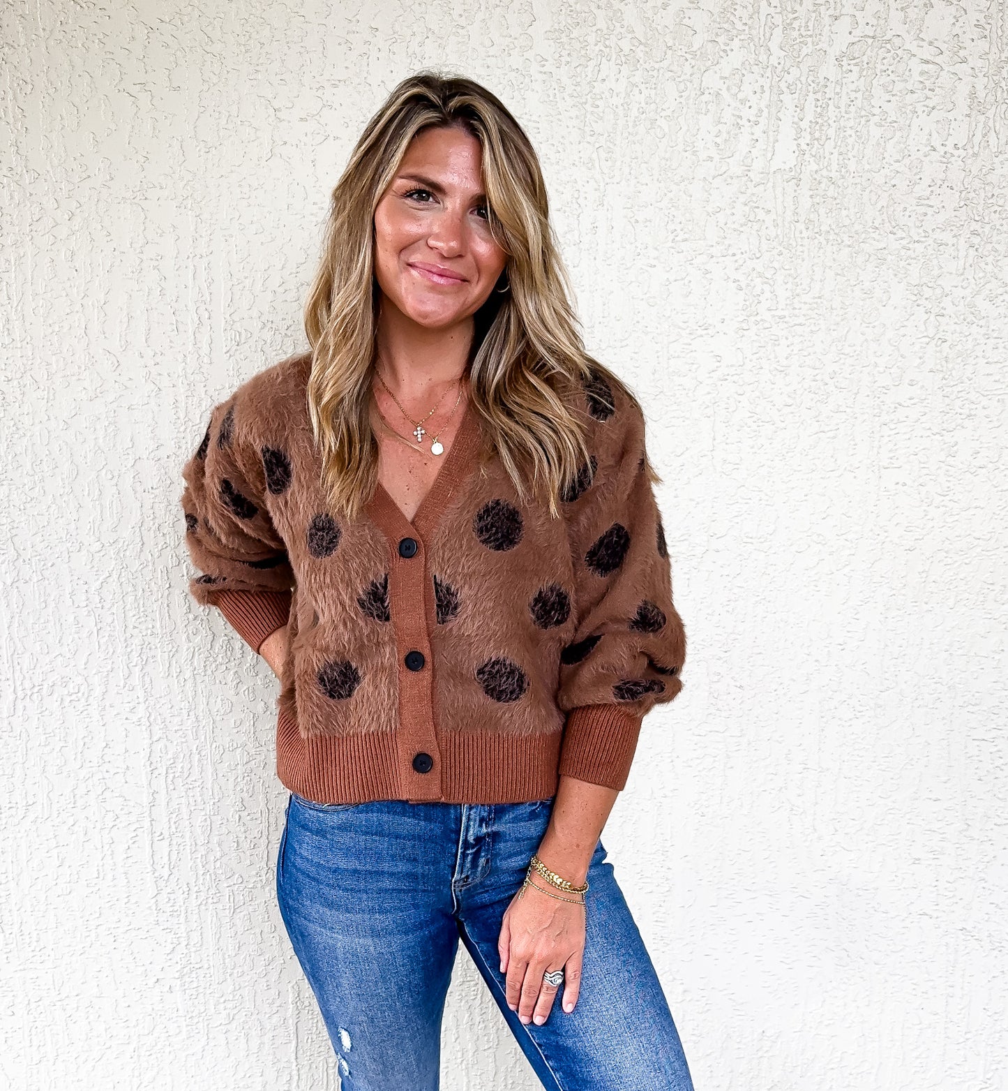 Polka-dot Mohair Cardigan