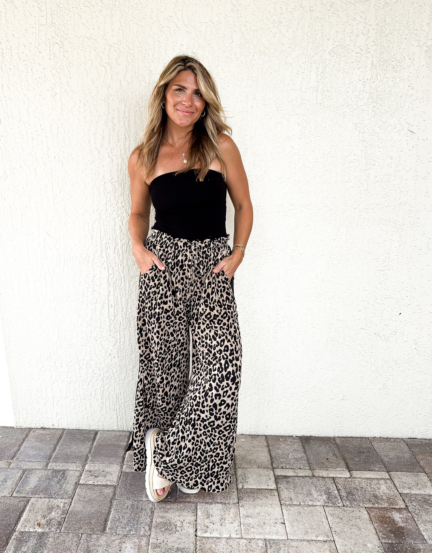 Leopard Knit Pants