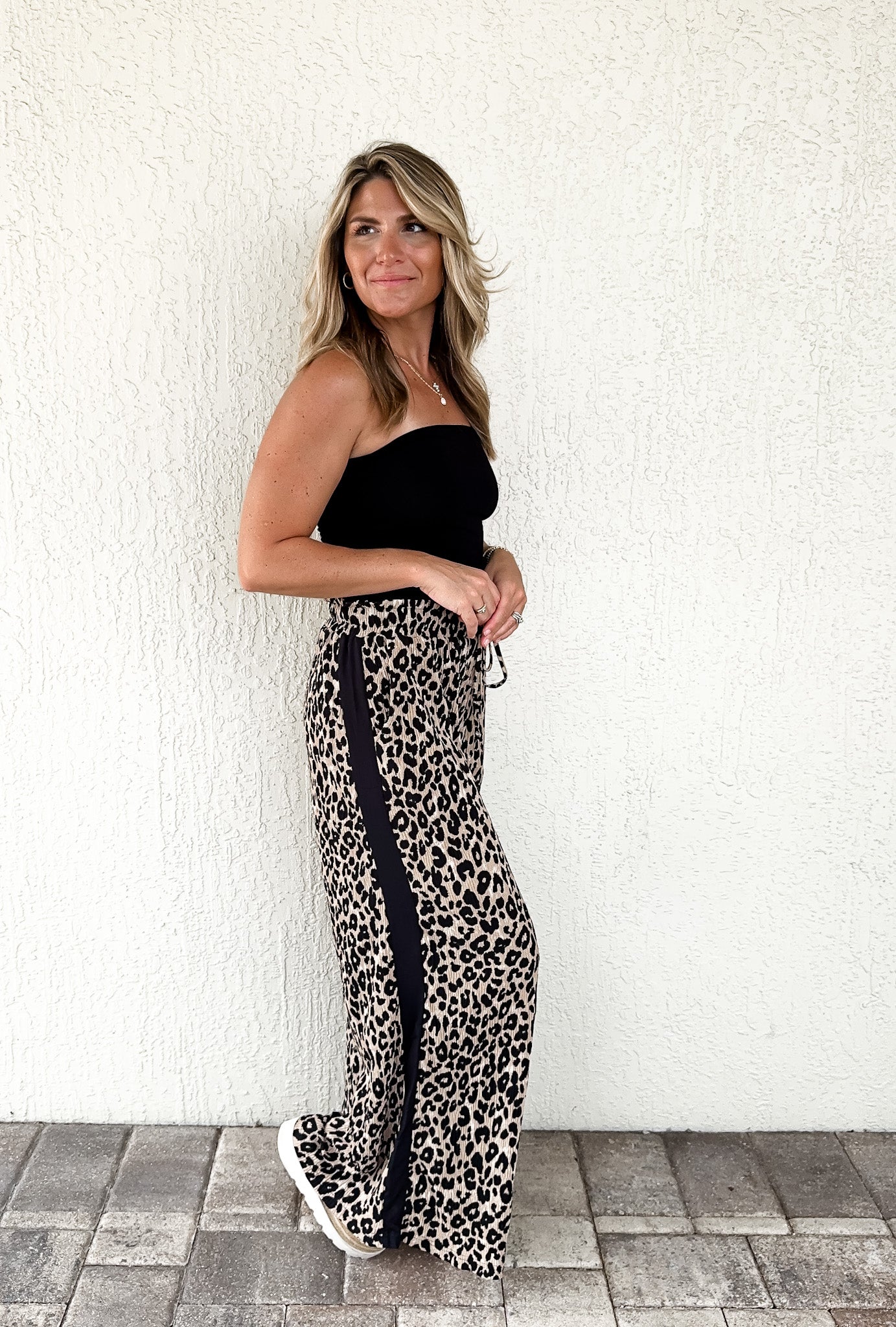Leopard Knit Pants