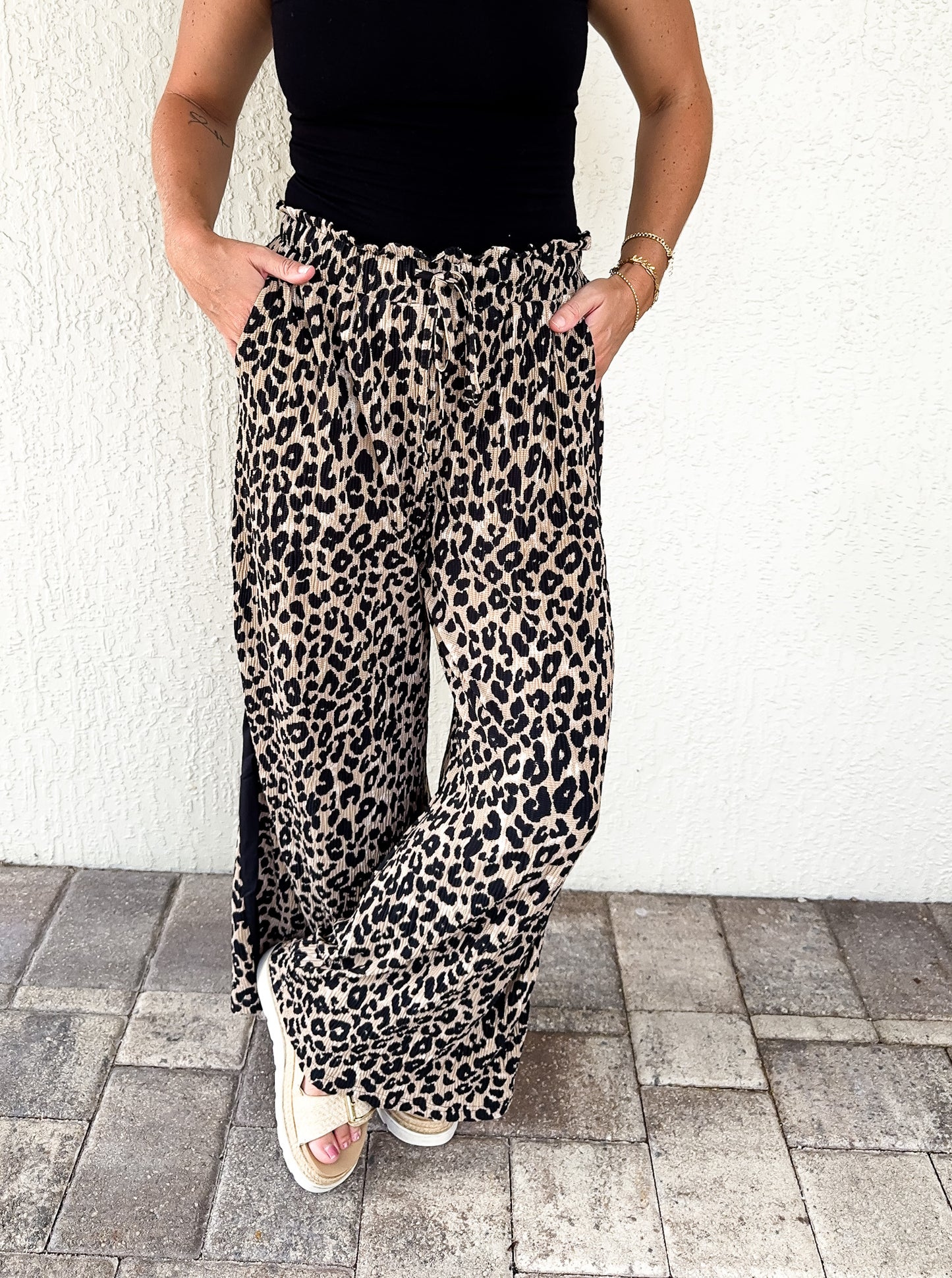 Leopard Knit Pants