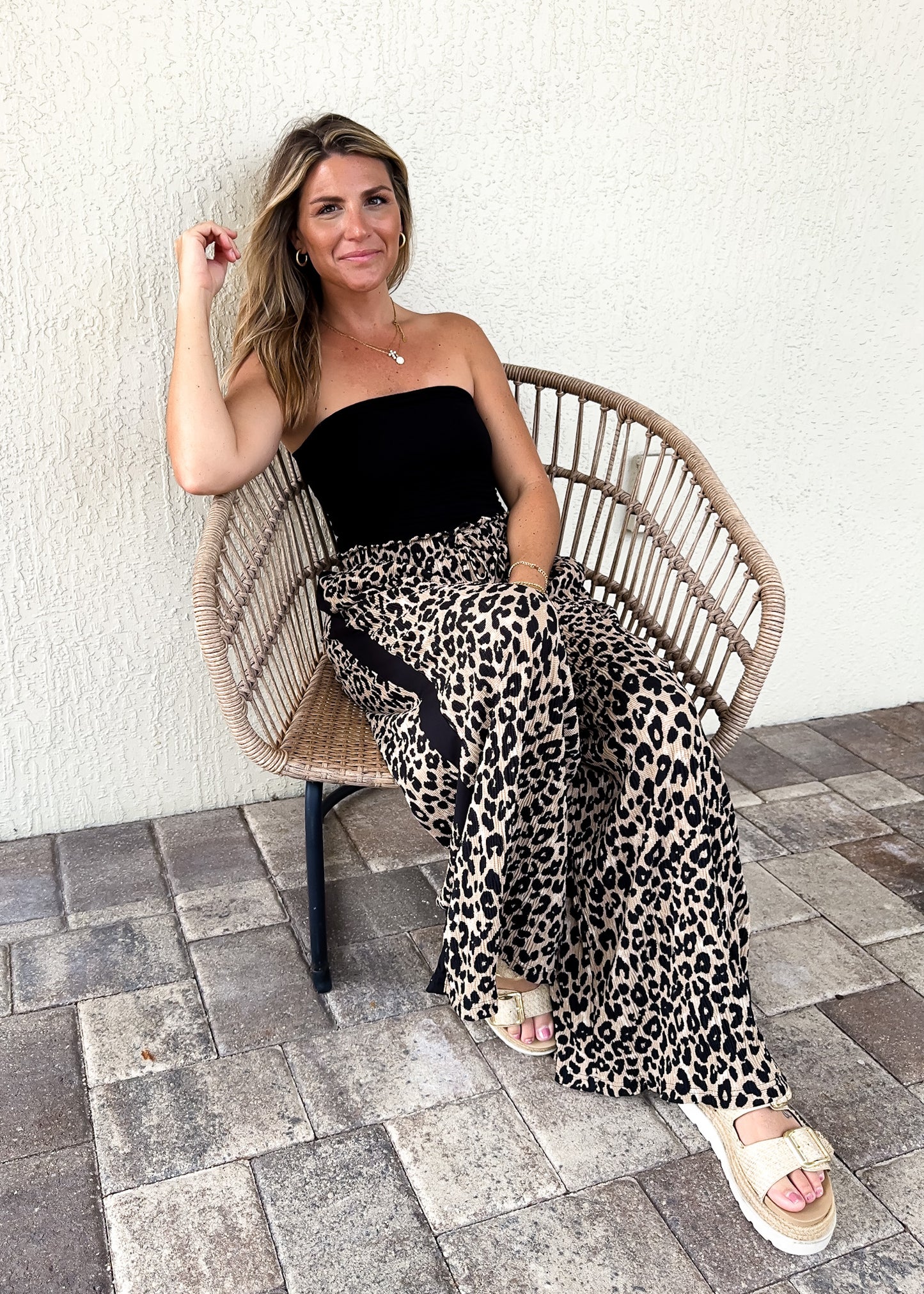 Leopard Knit Pants