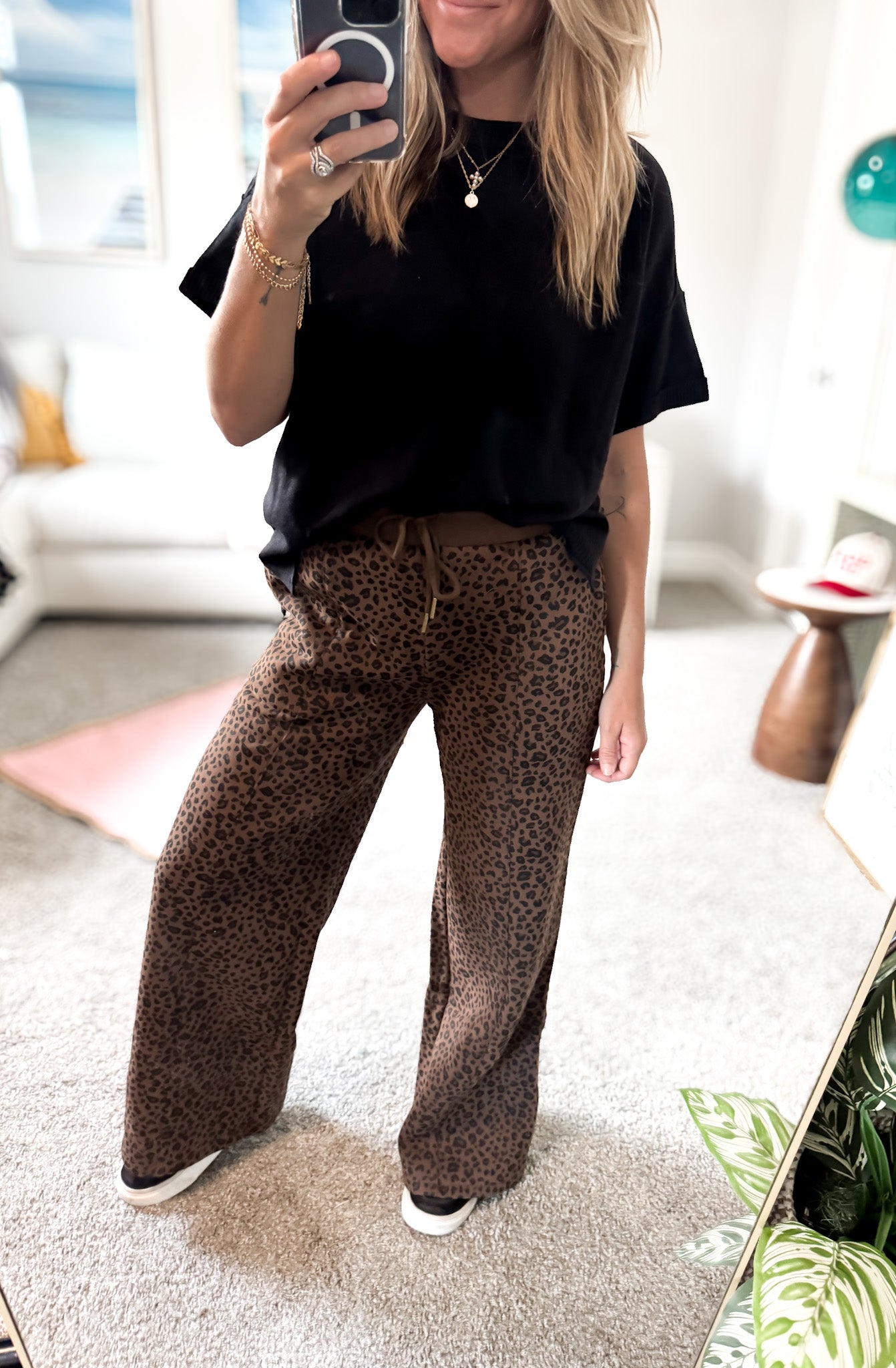 Cozy Leopard Print Pants