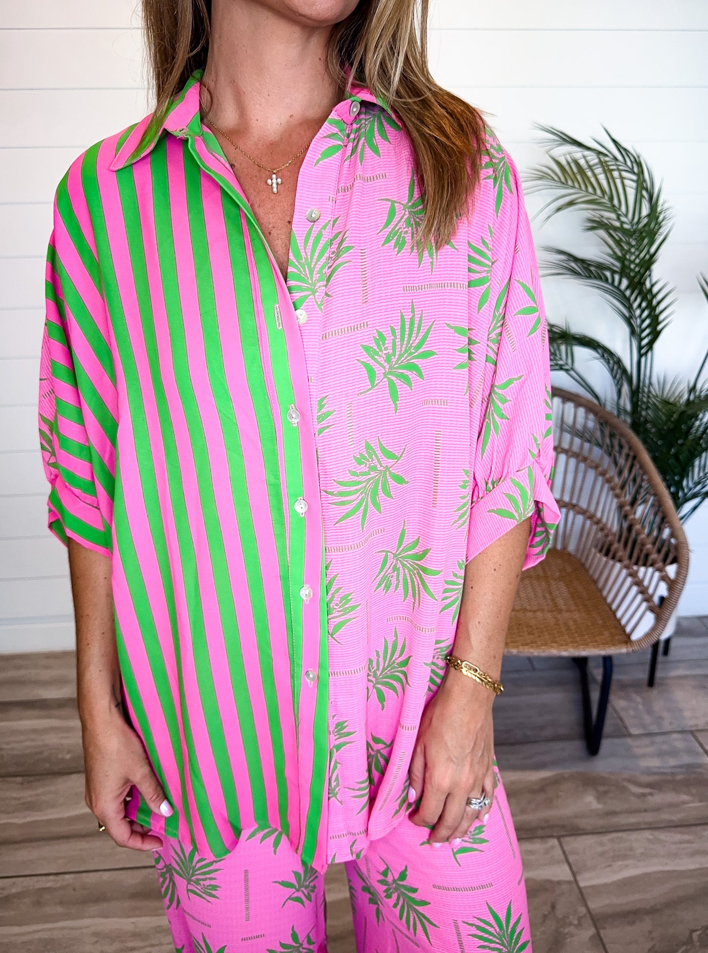 Cabana Summer Oversized Button Down Shirt