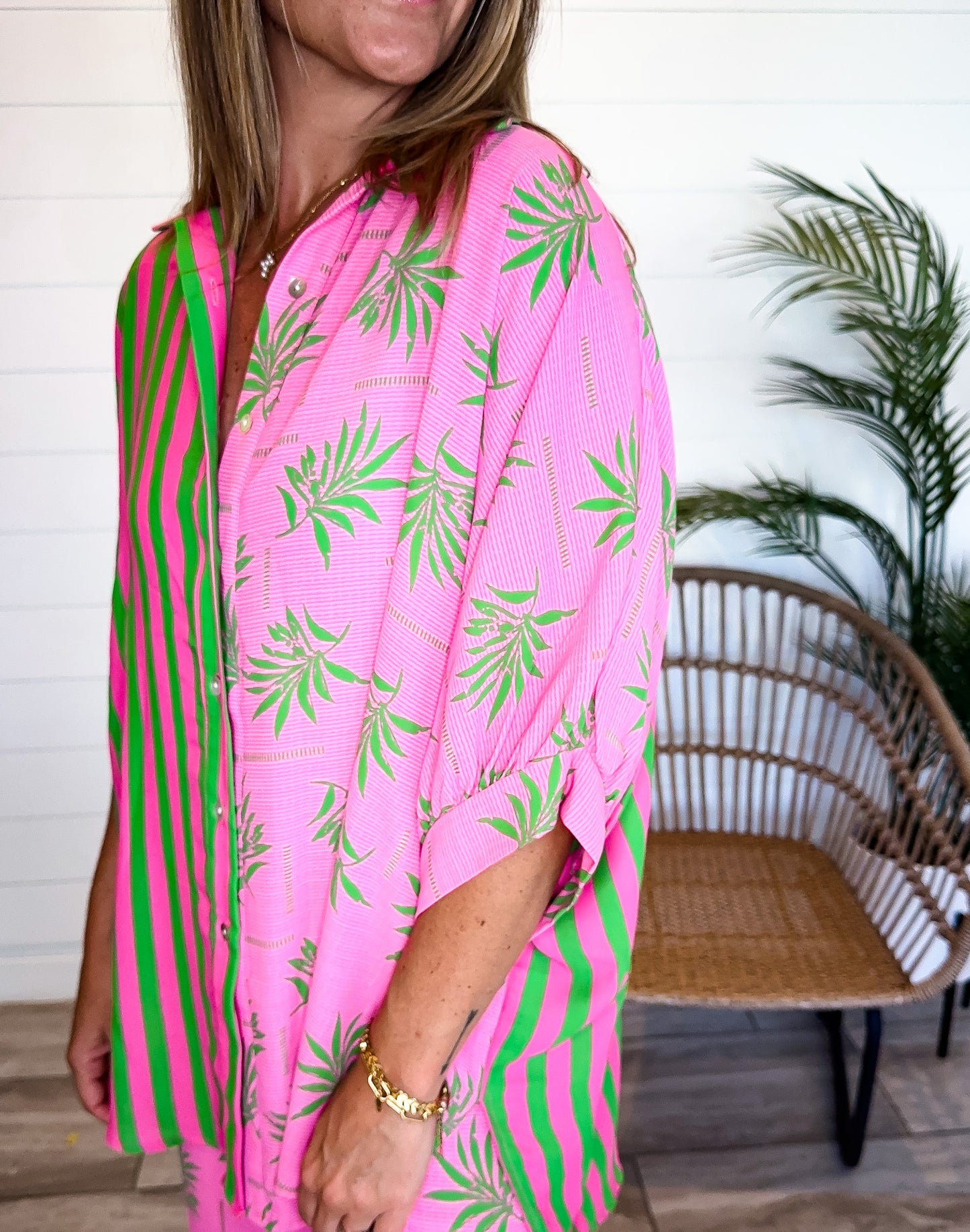 Cabana Summer Oversized Button Down Shirt