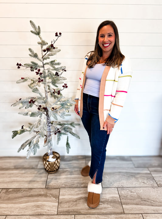 Color Block Striped Cardigan