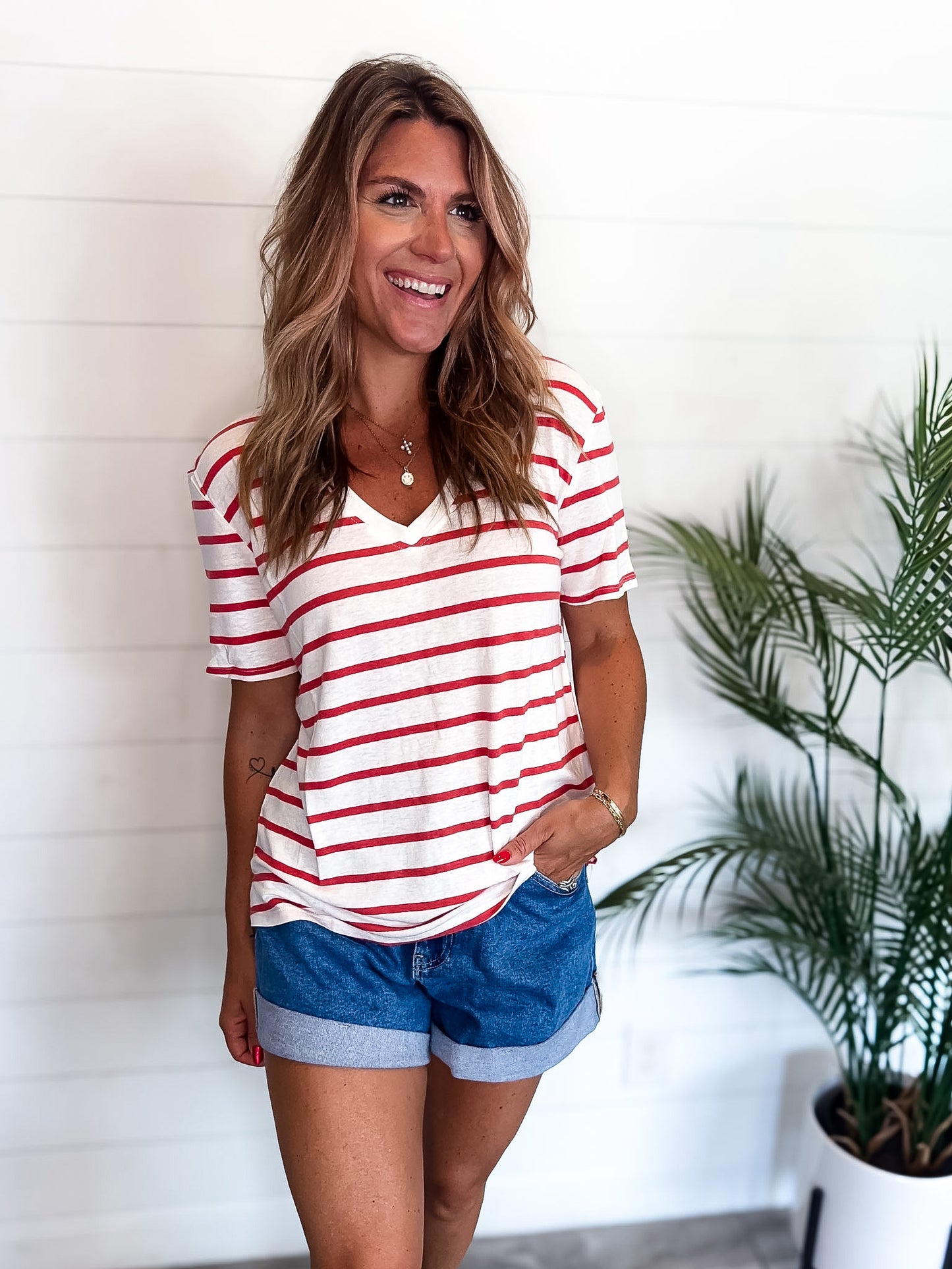 Red Striped Tee