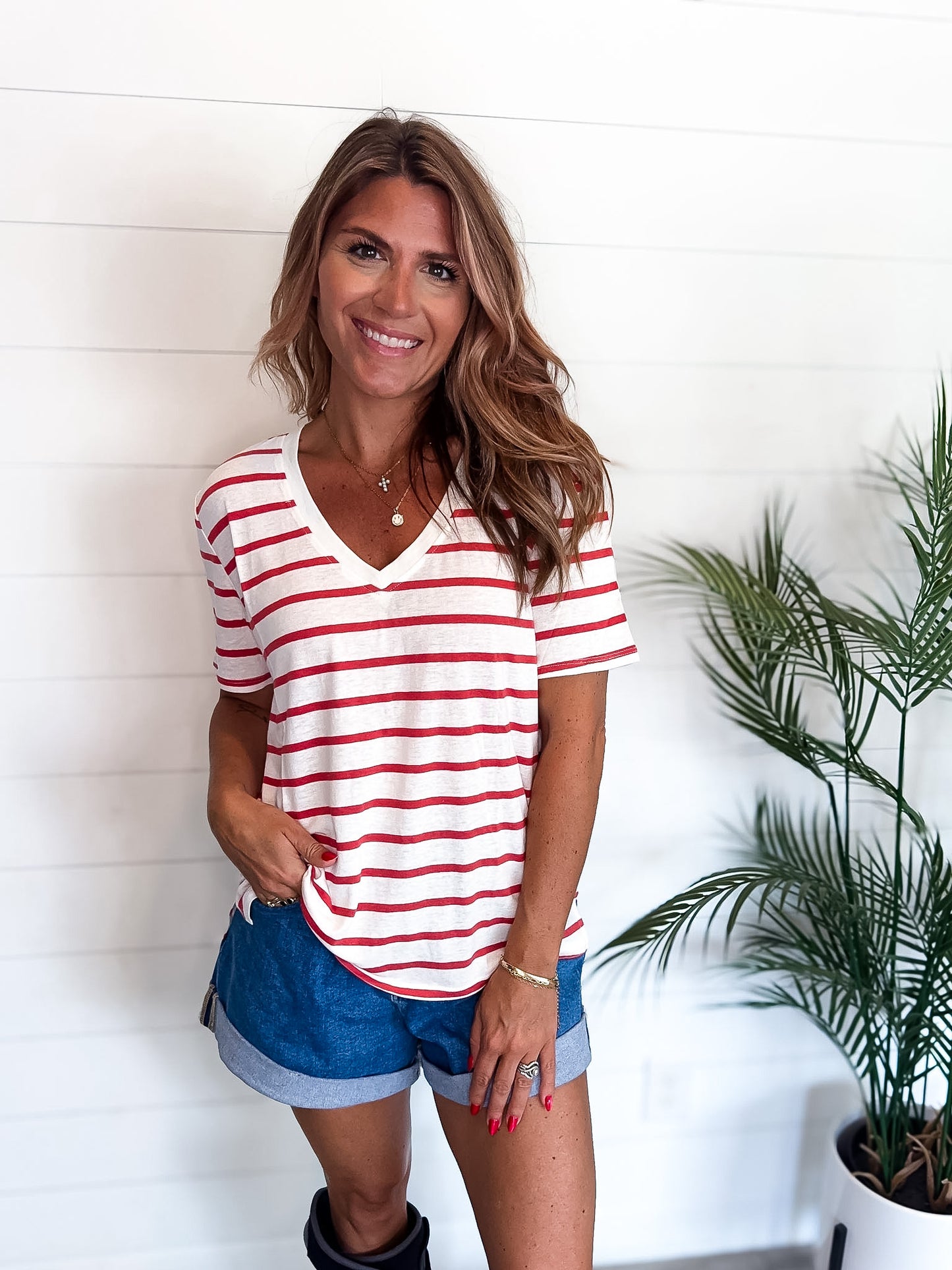 Red Striped Tee