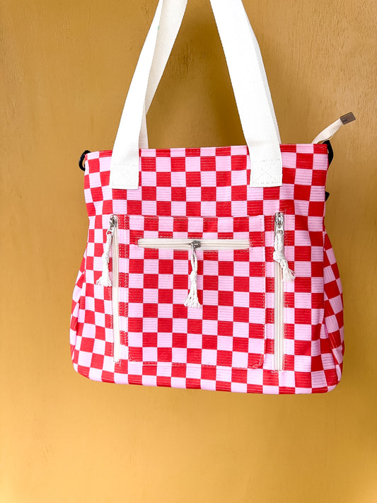 Checkmate Corduroy Tote Bag