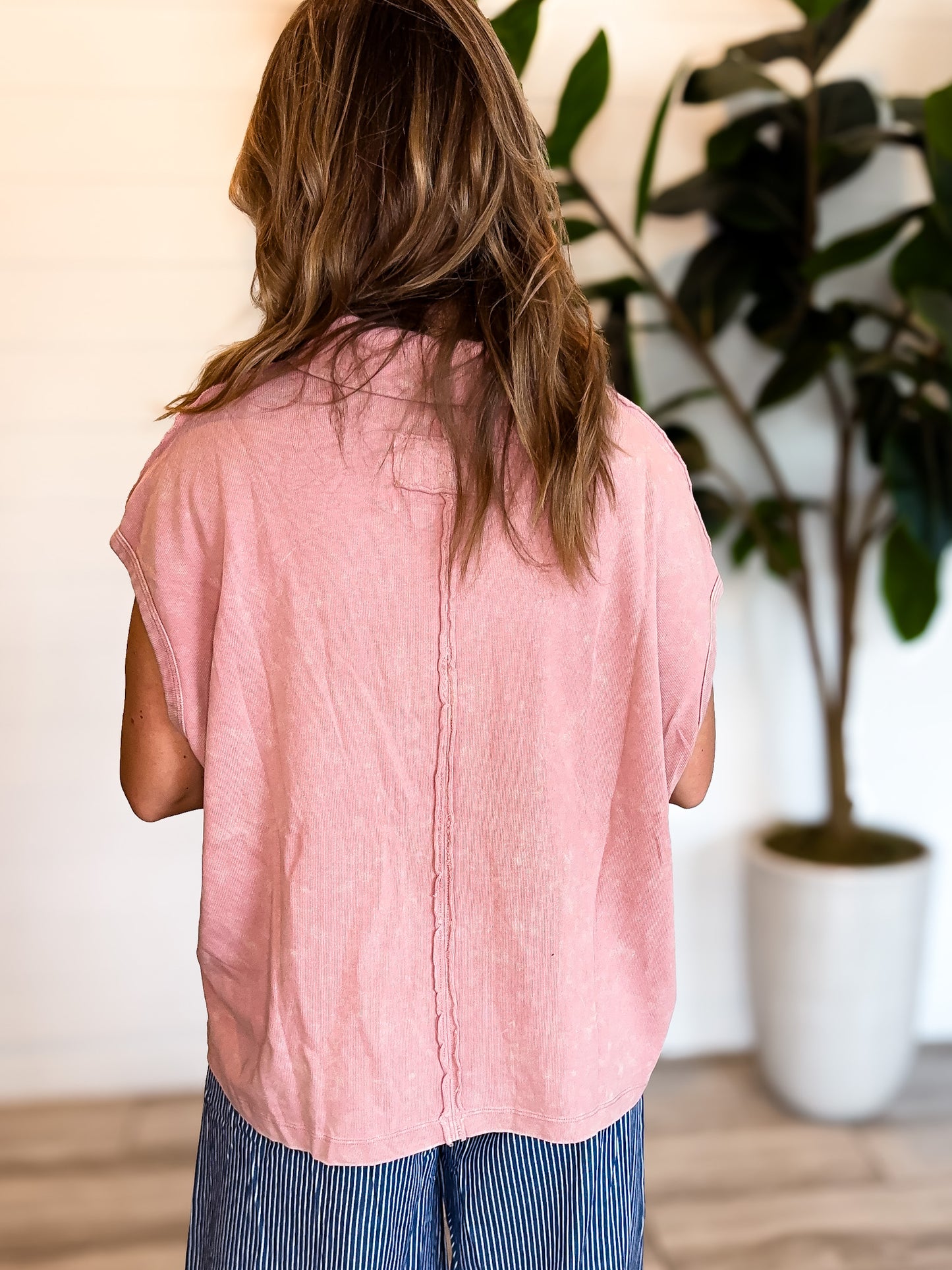 Boxy collard Top