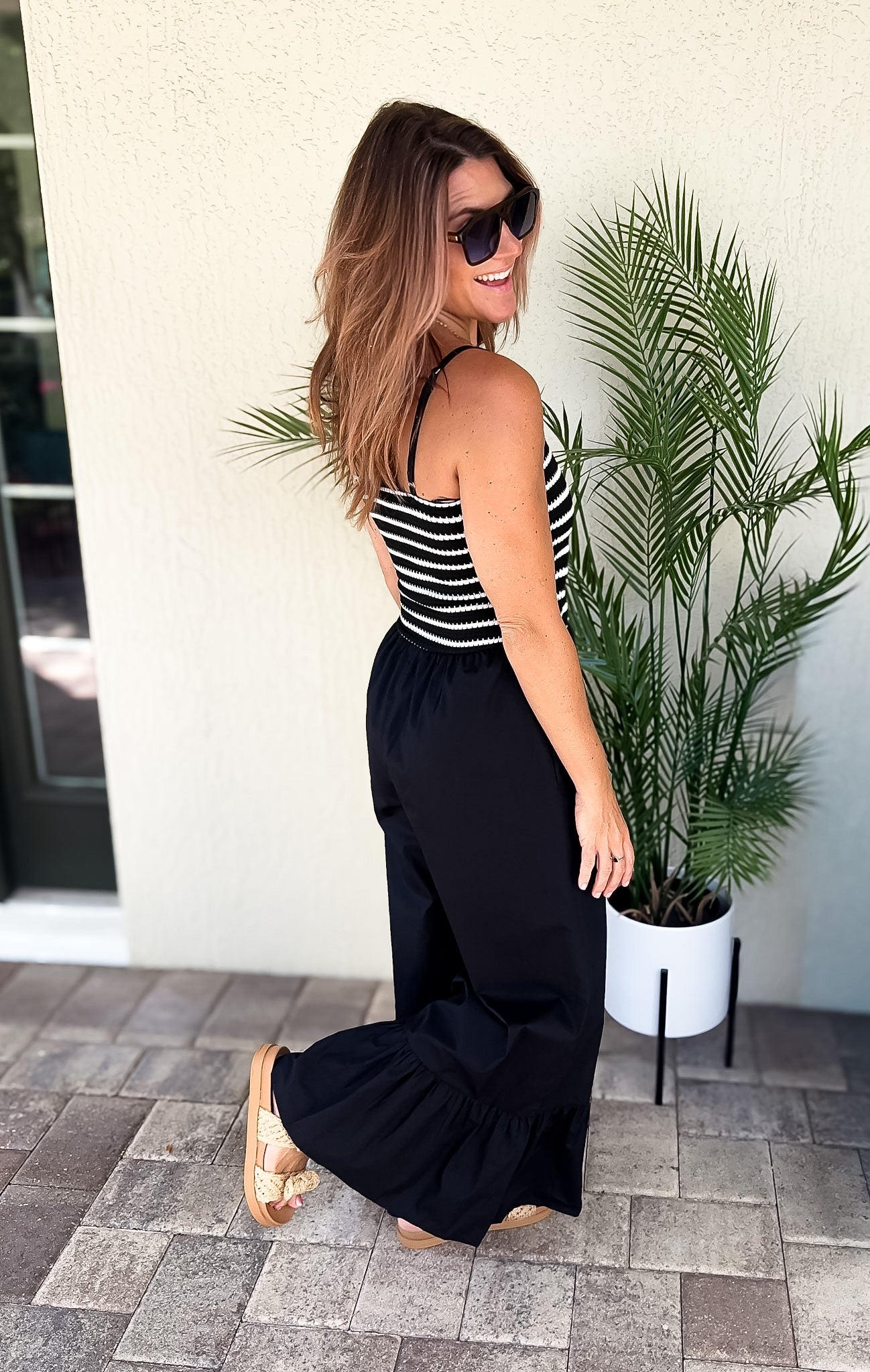 Crochet Knit Ruffle Jumpsuit