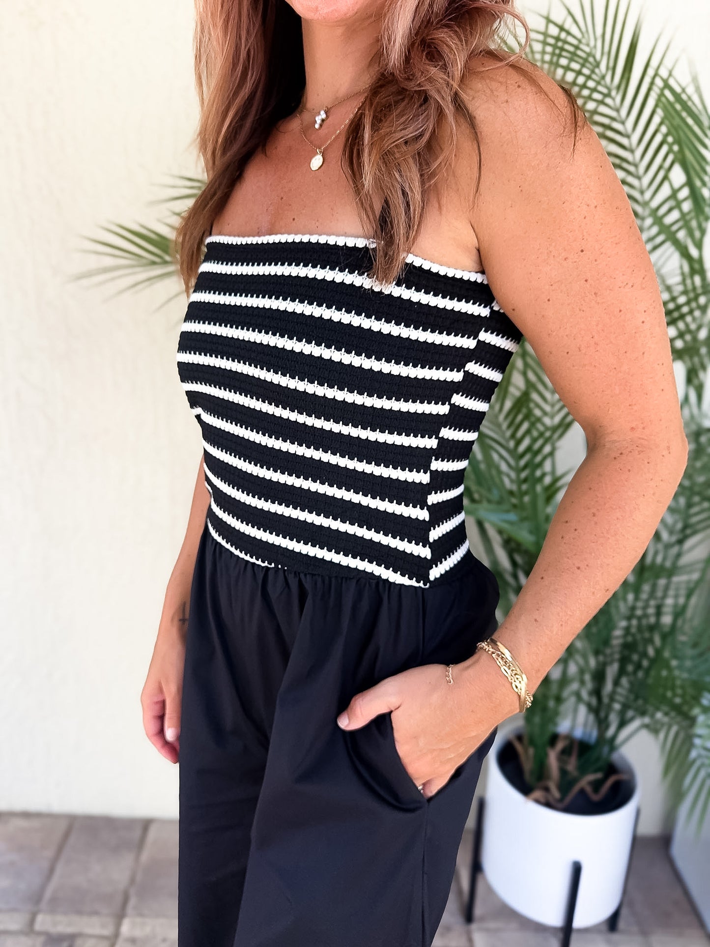 Crochet Knit Ruffle Jumpsuit