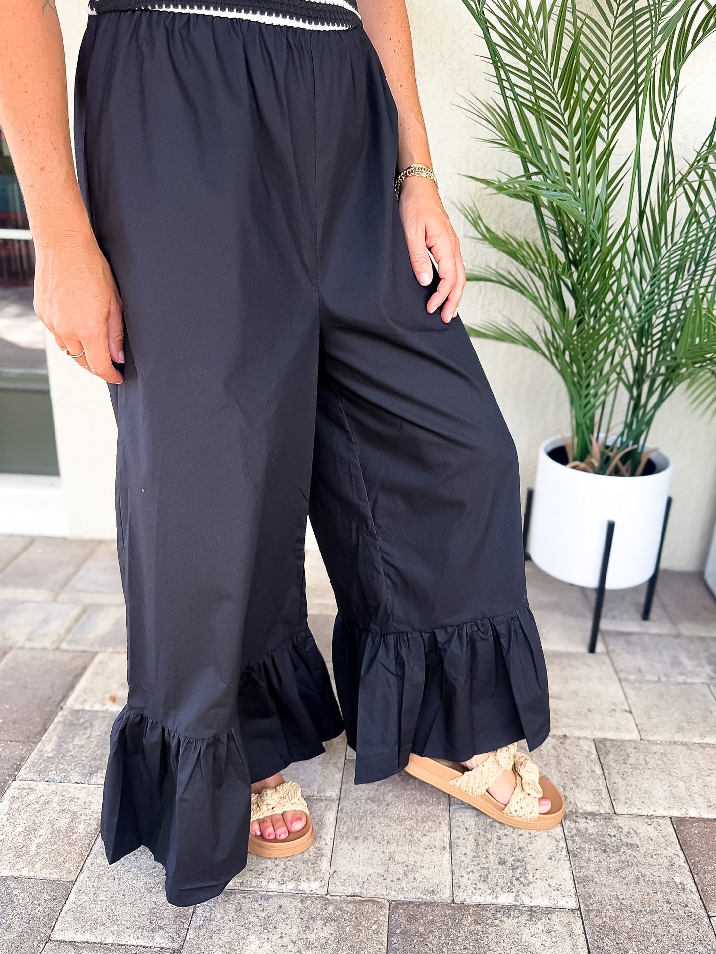 Crochet Knit Ruffle Jumpsuit