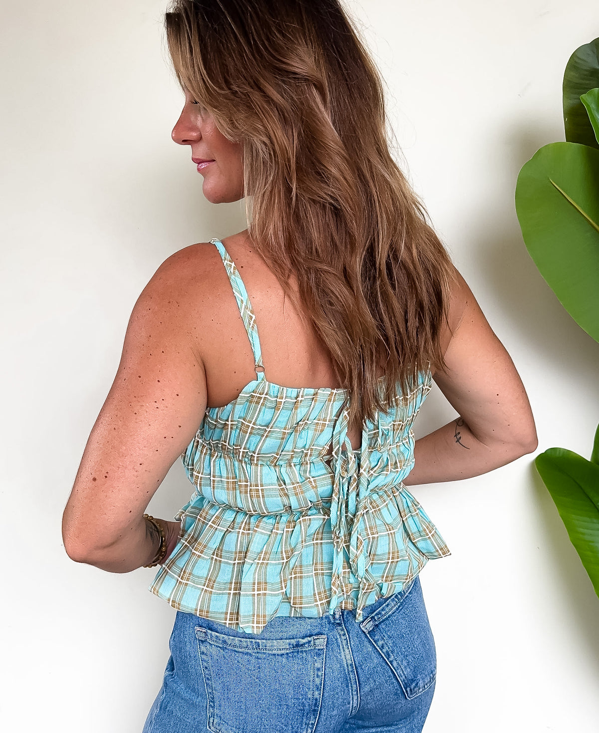 The Plaid About You Peplum Top