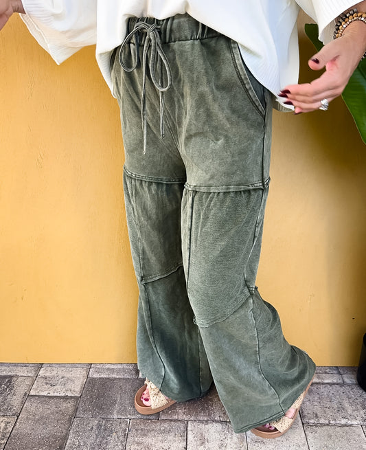Mineral Wash Tiered Pants