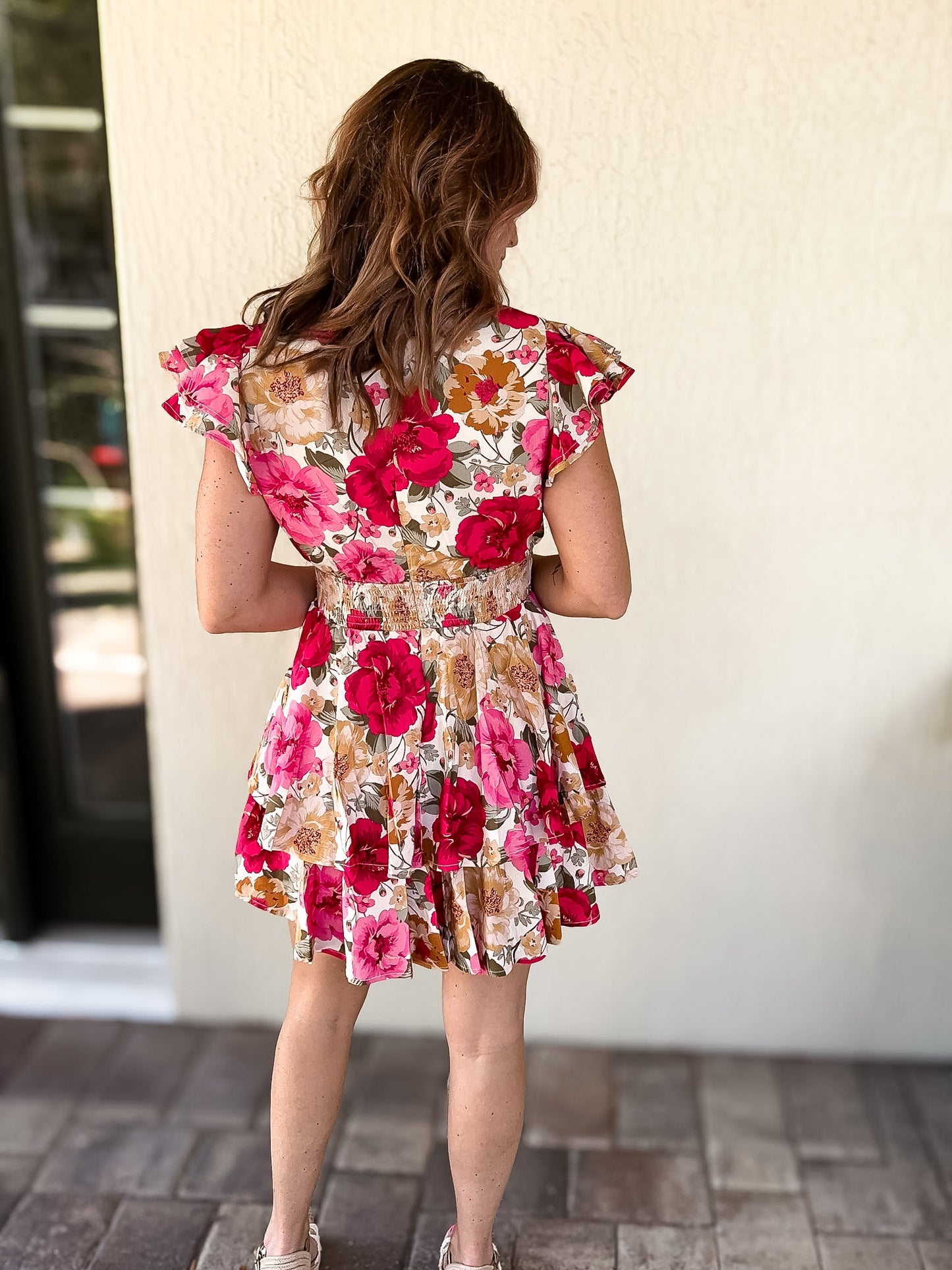 Romantic Peony Mini Dress