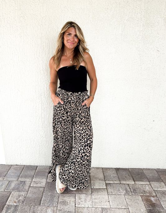 Leopard Knit Pants